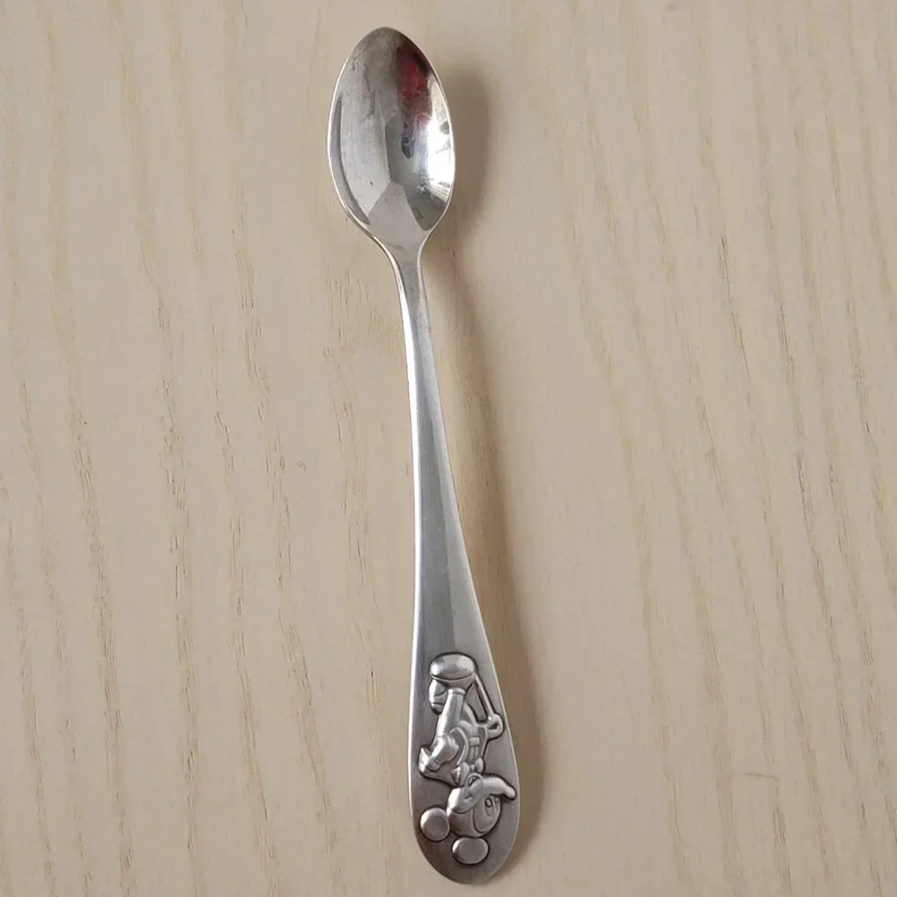 Vintage Reed & Barton Silver Plated Disney Mickey Mouse Child Baby Feeding Spoon